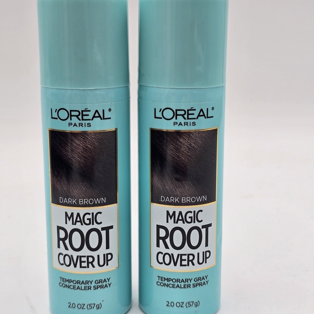 L'Oréal Paris Magic Root Cover Up Gray Concealer Spray, Dark Brown, 2 oz 2 Pack